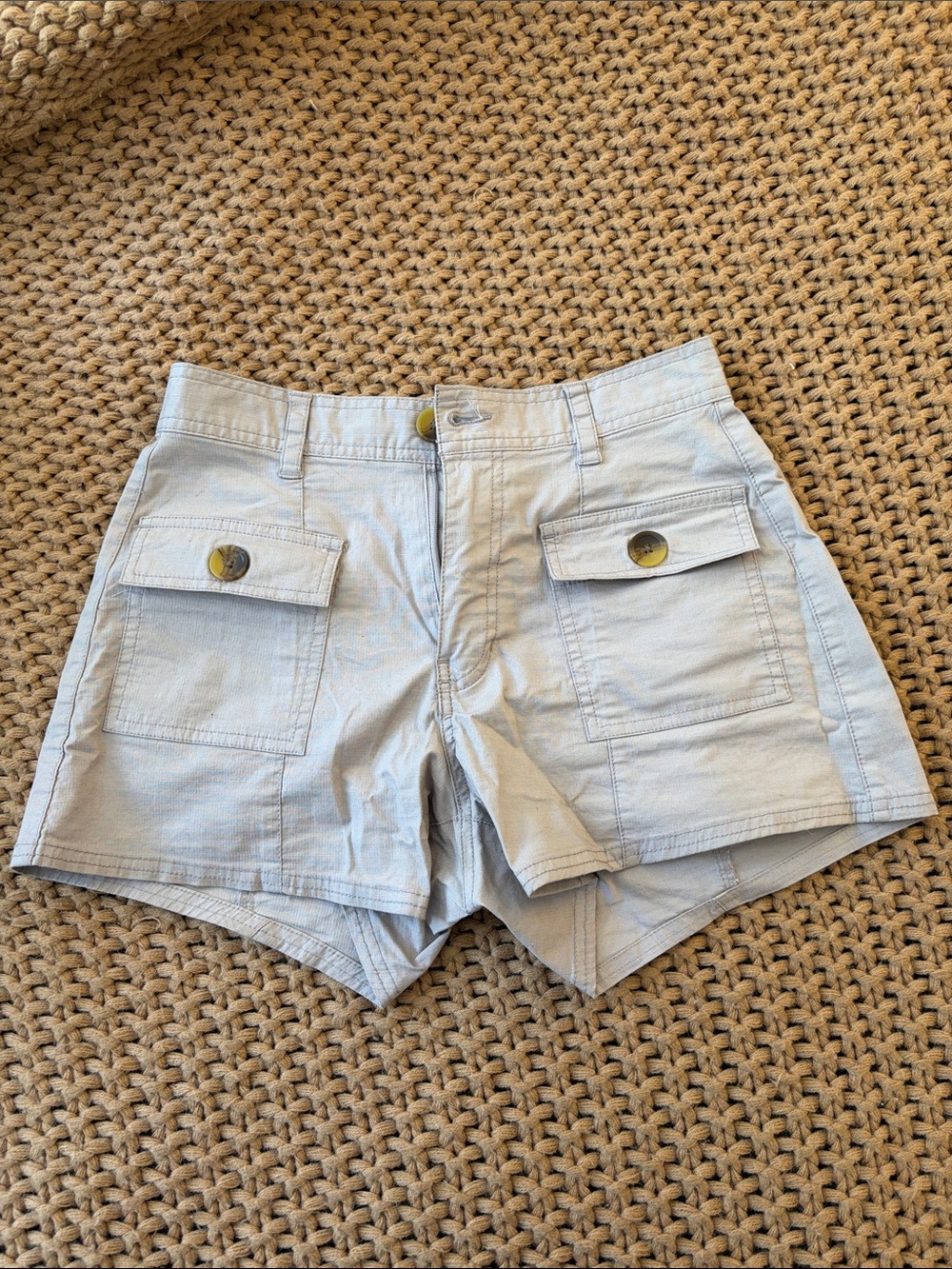 Vuori Tan Cargo Shorts with Button Flap Pockets